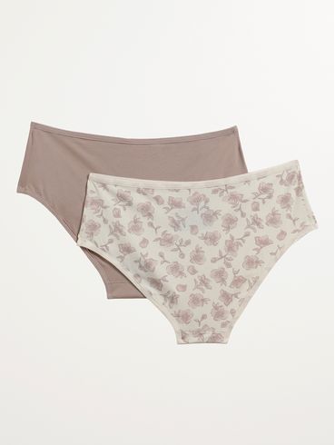 Kit com 02 Calcinhas Altas Del Rio Feminina NATURAL/NUDE