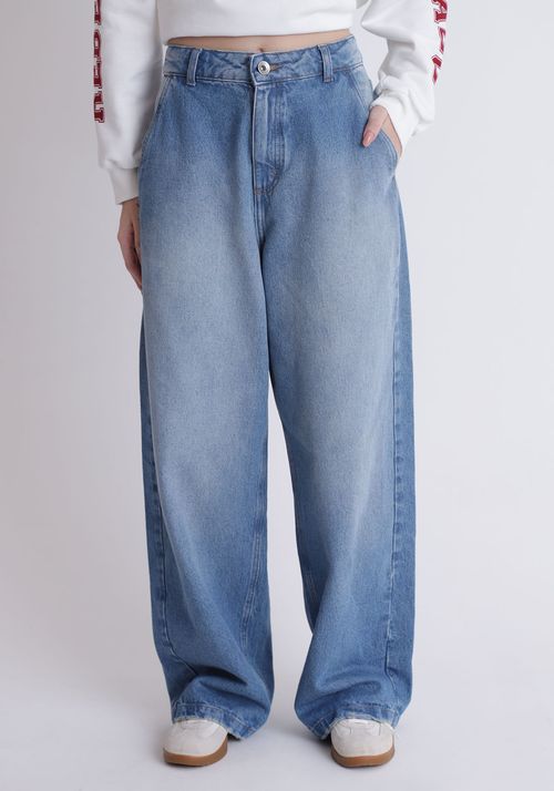 Calça jeans baggy cintura média