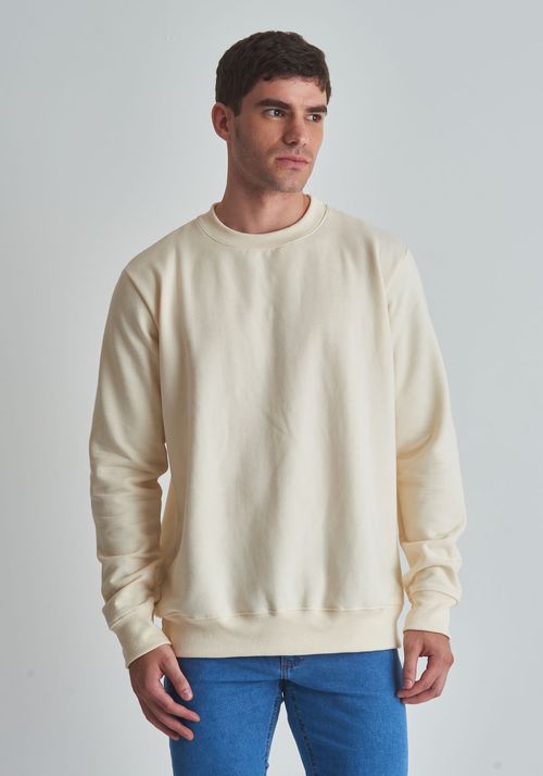 Moletom básico gola careca off white