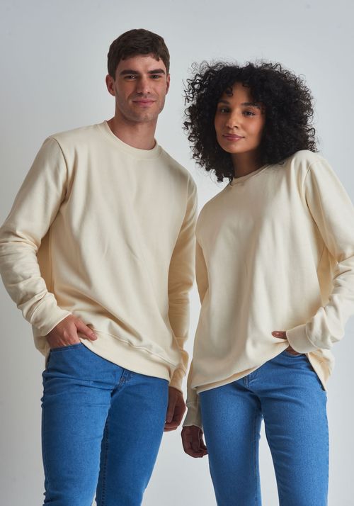 Moletom básico gola careca off white