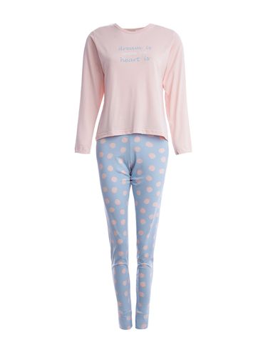Pijama Longo Feminino ROSA/AZUL