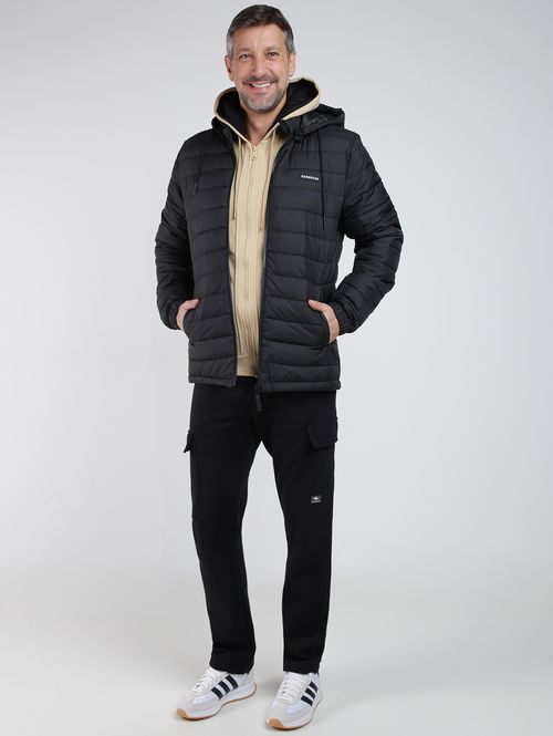 Jaqueta Moletom Com Capuz Masculina BEGE