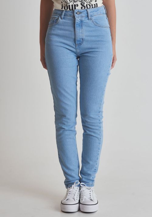 Calça jeans cigarrete cintura alta