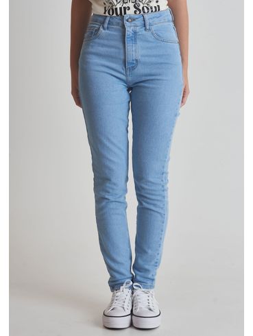 Calça jeans cigarrete cintura alta