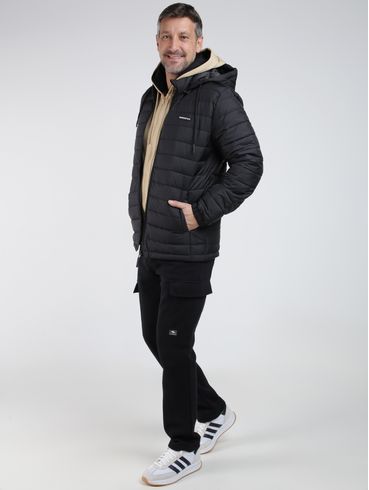 Calça Moletom Cargo Reta Masculino PRETO