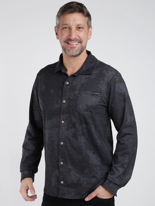 Camisa Manga Longa Masculina PRETO