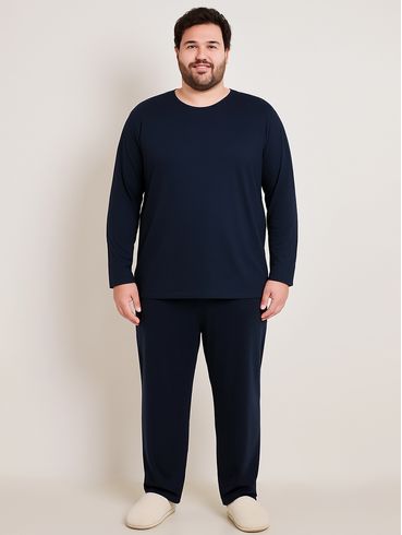 Pijama Longo Plus Size Masculino MARINHO