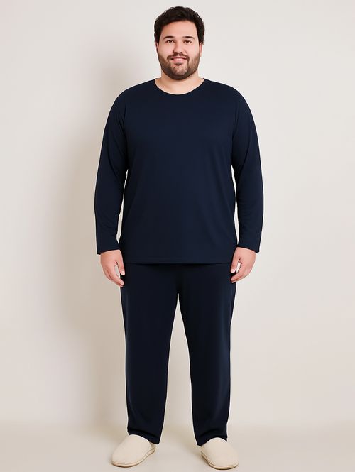 Pijama Longo Plus Size Masculino MARINHO