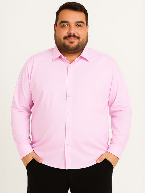 Camisa Manga Longa Plus Size Masculina ROSA