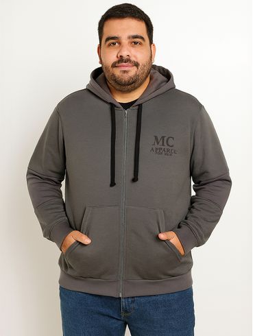 Jaqueta Moletom Plus Size Masculina GRAFITE