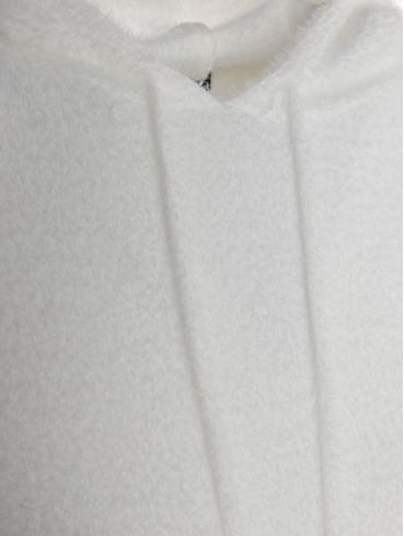 Blusão Tricot Com Capuz Feminino BRANCO
