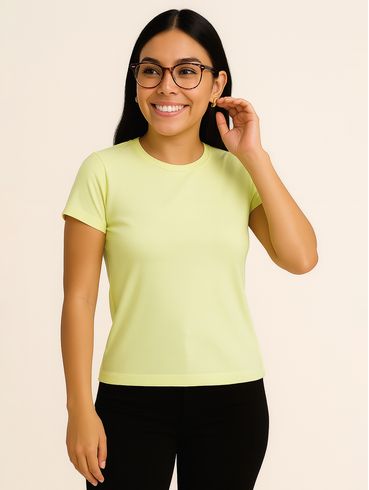Blusa Manga Curta Autentique Feminina AMARELO