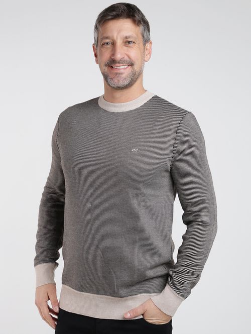 Blusão Tricot Jacquard Dixie Masculino BEGE
