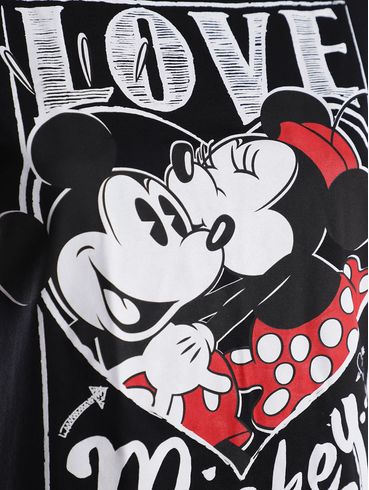 Blusa Manga Curta Love Mickey Feminina PRETO