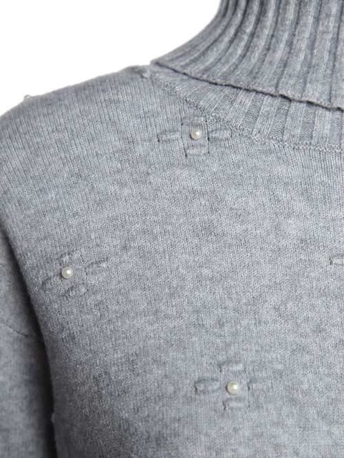 Blusão Tricot Gola Alta Feminino CINZA CLARO