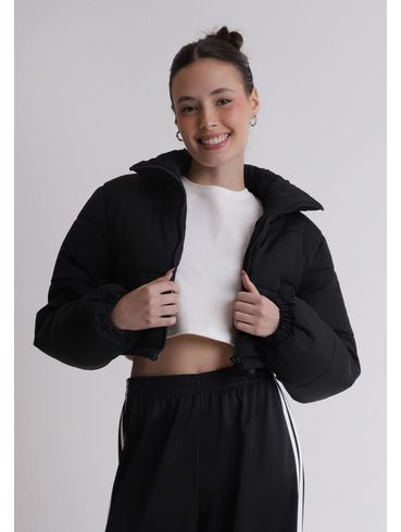 Jaqueta puffer cropped