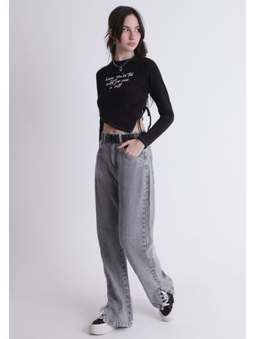 Blusa manga raglan assimétrica