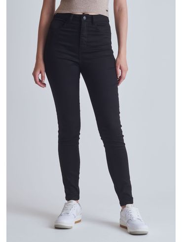 Calça jeans super power cintura alta skinny preto