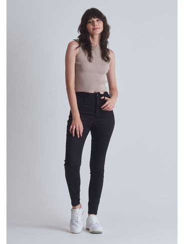 Calça jeans super power cintura alta skinny preto