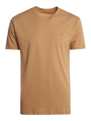 Camiseta Básica Gola V Masculina MARROM