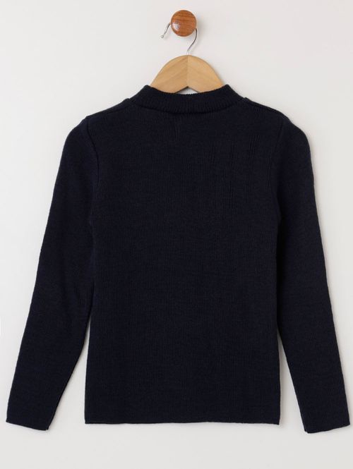 Blusão Básico Tricot Infantil Para Menino - Azul Marinho