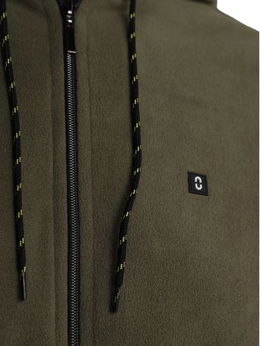 Jaqueta Fleece com Capuz Masculina VERDE