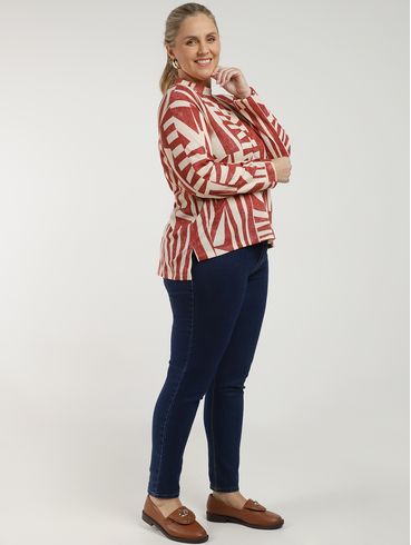 Blusa Gola Alta Plus Size Feminina MARROM