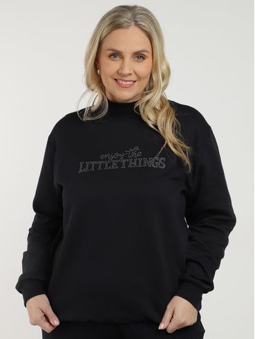 Moletom Gola Alta Plus Size Feminino PRETO
