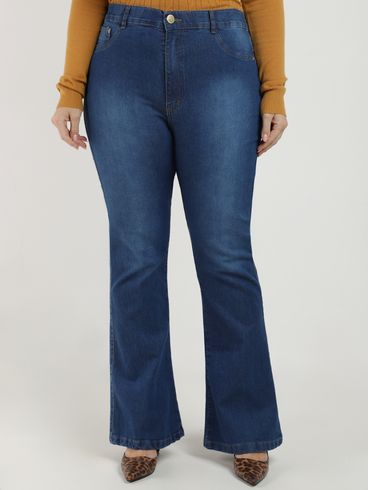 Calça Jeans Flare Plus Size Feminina AZUL