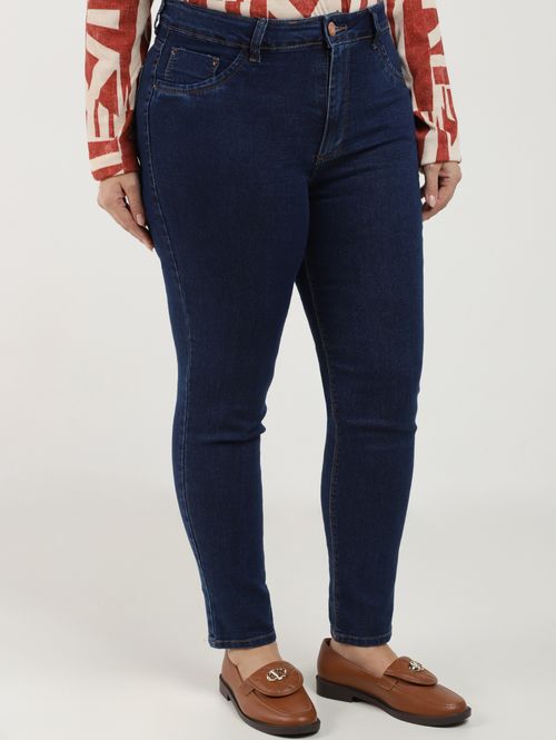 Calça Jeans Cigarrete Plus Size Feminina AZUL