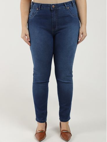 Calça Jeans Cigarrete Plus Size Feminina AZUL