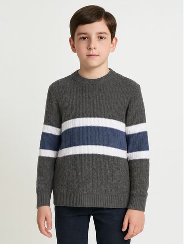 Blusão Tricot Manga Longa Infantil Para Menino - CHUMBO