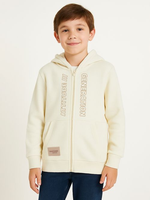 Jaqueta Moletom Infantil Para Menino - OFF WHITE