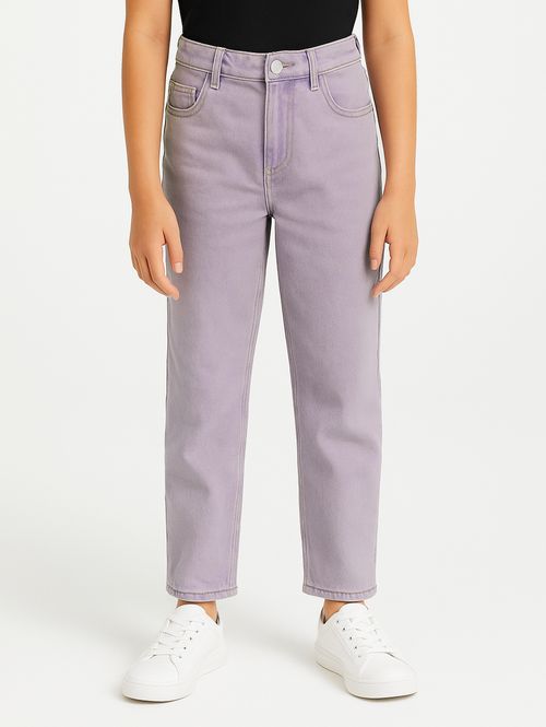 Calça Jeans Mom Infantil Para Menina - ROSA