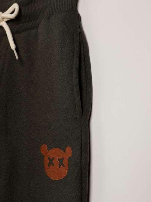 Calça Moletom Com Punho Infantil Para Menino - VERDE