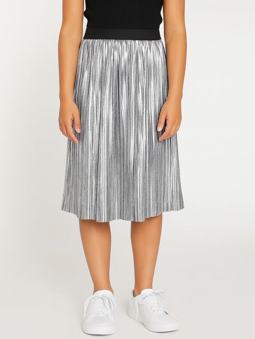 Saia Metalizada Vels Juvenil Para Menina - PRETO