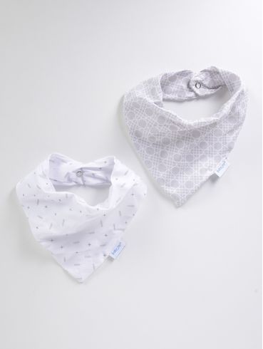 Kit Com 02 Bandana Infantil Para Bebê - CINZA