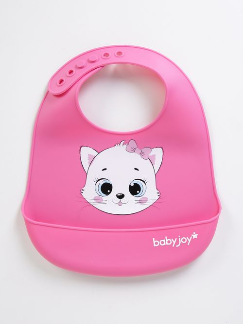 Babador Silicone Infantil Para Bebê - ROSA