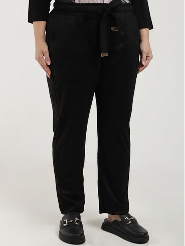 Calça Reta Plus Size Feminina PRETO