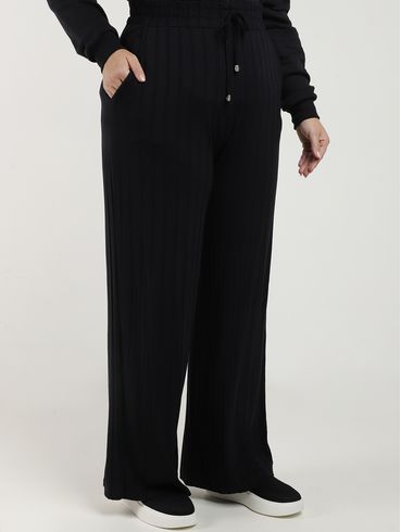 Calça Canelada Autentique Plus Size Feminina PRETO