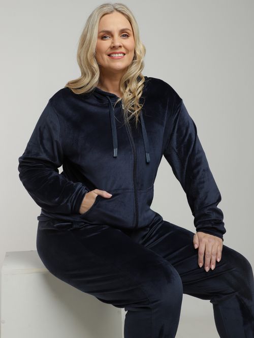 Conjunto Plush Longo Plus Size Feminino MARINHO