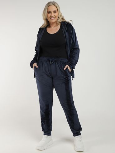 Conjunto Plush Longo Plus Size Feminino MARINHO