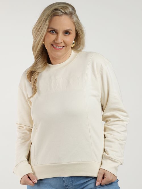 Moletom Felpado Feminino OFF WHITE