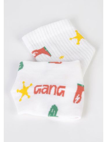 Meia feminina estampada western