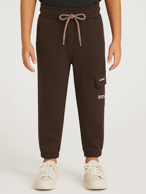 Calça Moletom Infantil Para Menino - MARROM