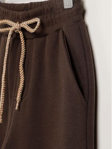 Calça Moletom Infantil Para Menino - MARROM