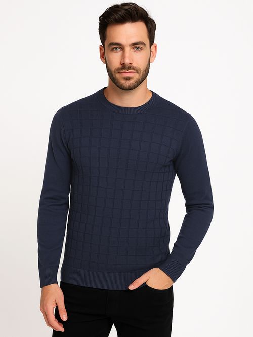Blusão Tricot Manga Longa Masculino AZUL
