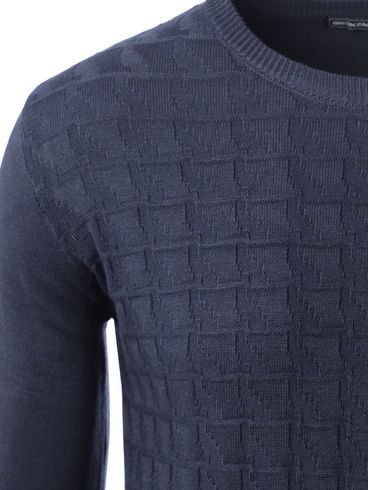 Blusão Tricot Manga Longa Masculino AZUL