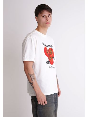 Camiseta em algodão over estampada