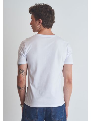 Camiseta decote V slim fit branca